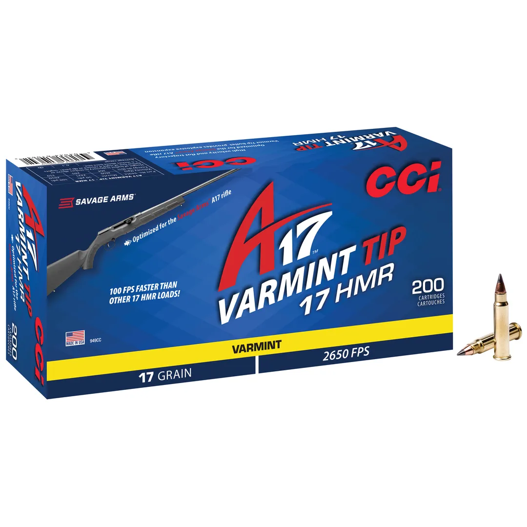 CCI A17 17HMR 17 Grain V-Max Ammunition – 200 Round Box