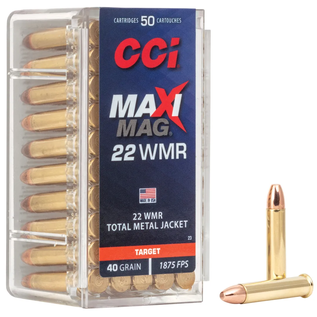 CCI Maxi-Mag 22WMR 40 Grain TMJ Ammunition 50 Rounds | High-Performance Rimfire Ammo