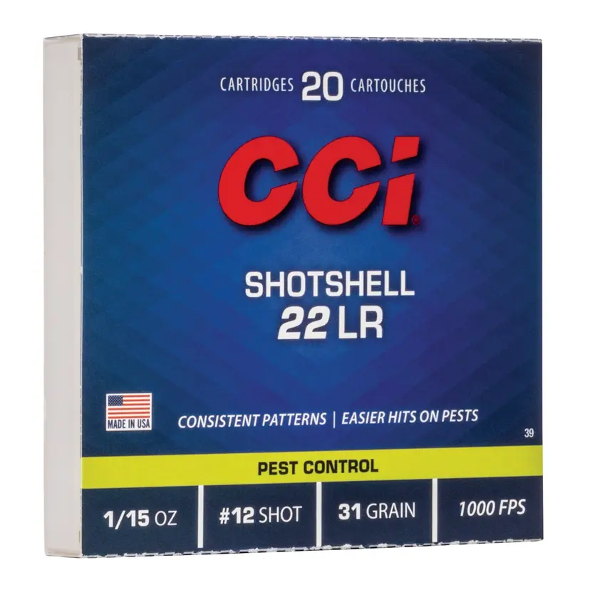 CCI P22SS 22LR Shotshell Ammunition 31 Grain #12 Shot 20 Round Box - 1