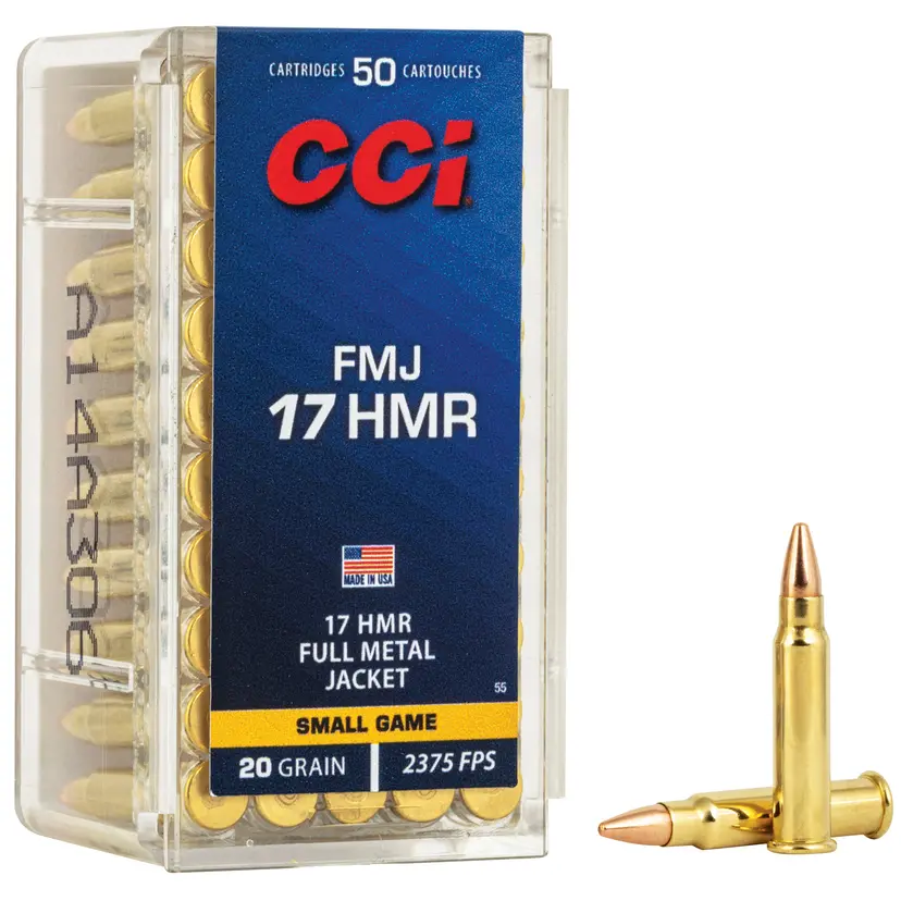 CCI 17HMR 20 Grain FMJ Ammunition – 50 Round Box for Hunting - 1