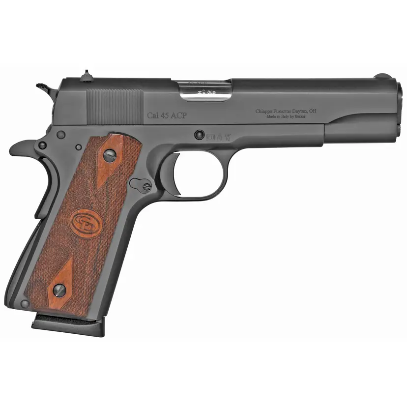 Charles Daly 1911 Field Grade 45ACP 5" Full Size Semi-Auto Pistol, Black Steel, Walnut Grips, 8-Round - 1