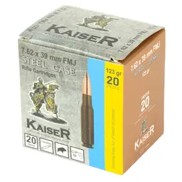 Century Arms KAISER 7.62x39 123GR FMJ Steel Case Ammo 1000Rd Case - 3