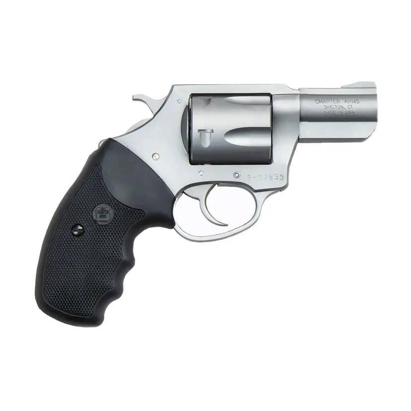 Charter Arms Pitbull 9MM Revolver 2.2" Stainless Steel 5-Round Handgun with Rubber Grips - 1