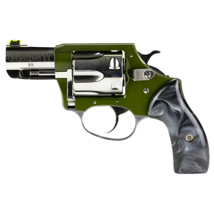 Charter Arms Undercover II 38 Special Revolver, 2.2" Barrel, 6 Shot, Cerakote OD Green, Black Pearlite Grips - 1