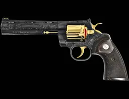 Colt Python Polished Engraved 24KT Gold 357 Mag 6" Lets Rodeo - 2