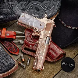 Colt 1911 Series 70 .38Super Vine & Berry Engraving 18K Rose Gold w/ Diamonds - 2