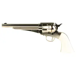 Crosman Remington 1875 .177 CO2 Air Pistol – 6.5" Barrel, 450FPS, Silver, Dual Ammo, White Grips - 1