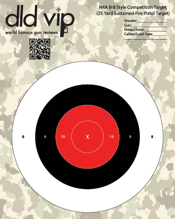 DLD VIP NRA B-8 Style Competition Target (Pack of 10)