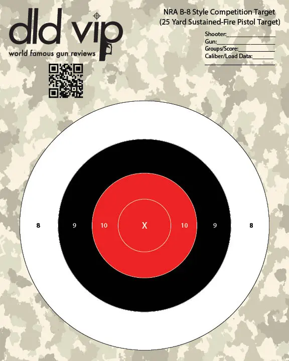 DLD VIP NRA B-8 Style Competition Target (Pack of 10) - 1