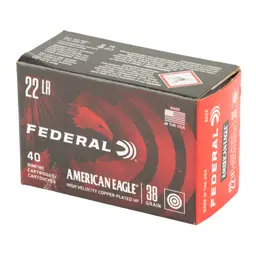 Federal American Eagle 22LR High Velocity 38 Grain Copper Plated Hollow Point Ammo – 40 Rounds - 3