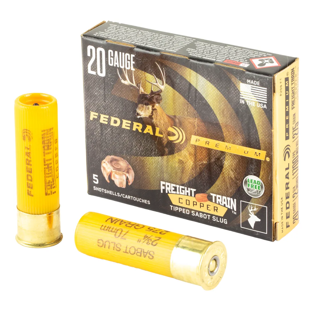Federal Freight Train 20 Gauge 2.75" 275gr Copper Sabot Slug Ammunition – 5 Round Box