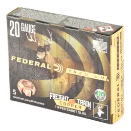 Federal Freight Train 20 Gauge 2.75" 275gr Copper Sabot Slug Ammunition – 5 Round Box - 3