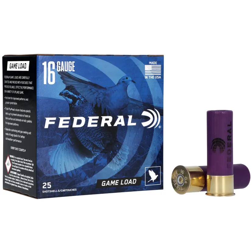 Federal Game Load 16 Gauge 2.75" #7.5 Shot 1oz 25 Rounds – Reliable Hunting Ammunition - 1