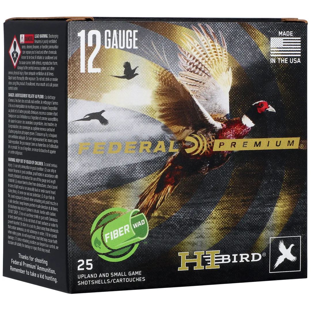Federal Hi-Bird 12 Gauge 2.75" #5 Shot 1 1/4 oz Fiber-Wad Ammunition 25 Rounds