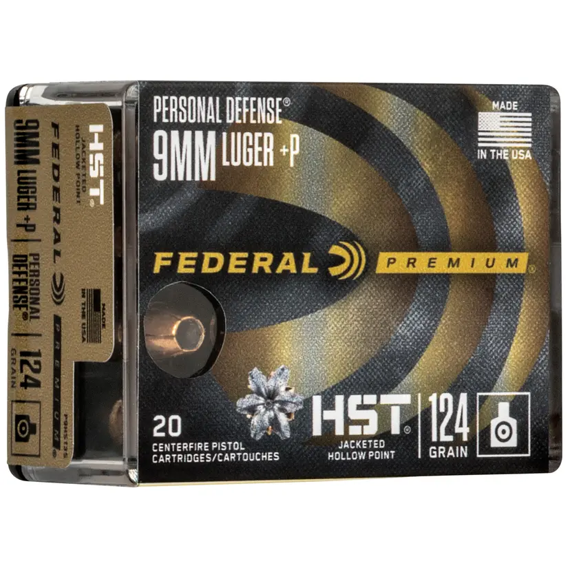 Federal Premium 9mm HST 124gr JHP Personal Defense Ammunition – 20 Round Box - 1