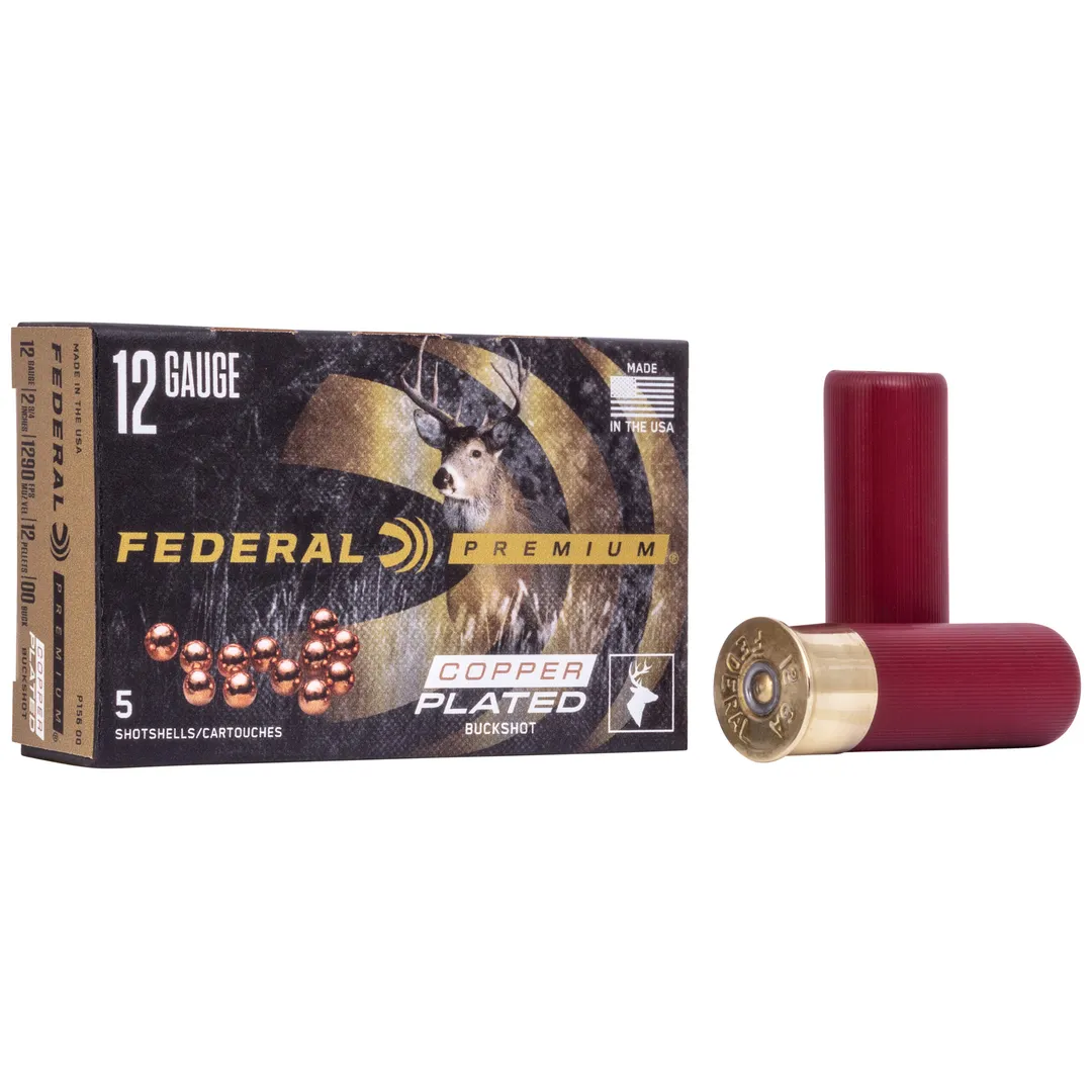Federal Premium Vital Shok 12 Gauge 2.75" 00 Buckshot 1.5oz 12 Pellets 5 Rounds