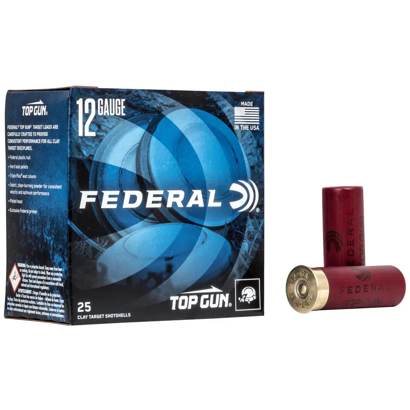 Federal Top Gun 12 Gauge 2.75" #8 Shot 1oz 25 Rounds – Target Shooting Ammunition - 1