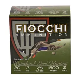 Fiocchi 20 Gauge Flyway Steel Shot #2 3" Waterfowl Ammunition 25 Rounds - 1