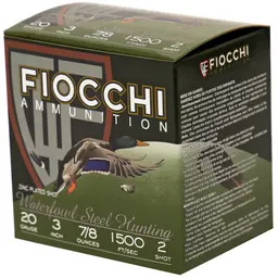 Fiocchi 20 Gauge Flyway Steel Shot #2 3" Waterfowl Ammunition 25 Rounds - 3