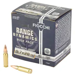 Fiocchi Range Dynamics 5.7x28mm 40gr FMJ Ammunition – 150 Round Box - 1
