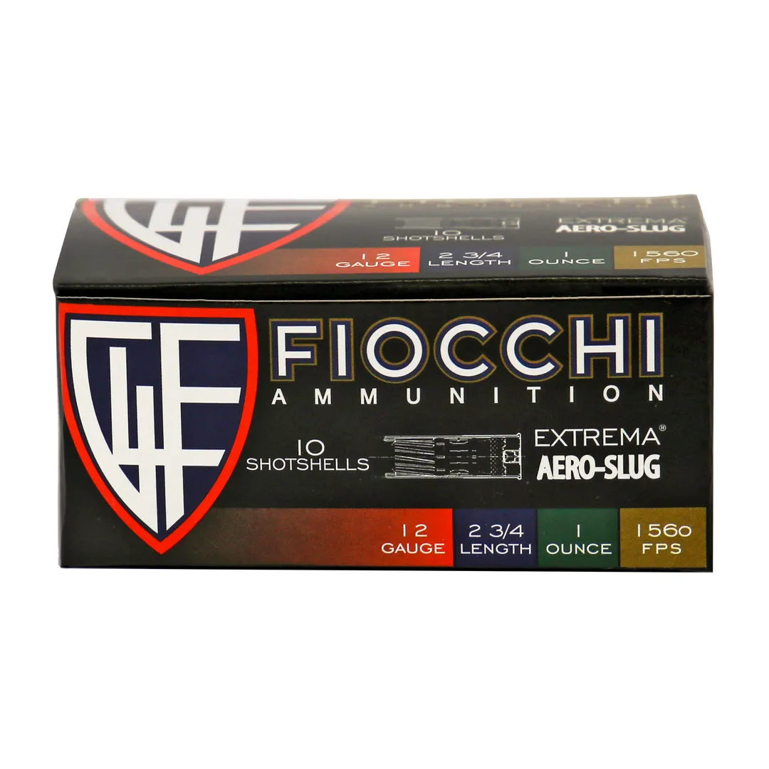 Fiocchi 12 Gauge Aero Slug HV 2.75" Ammunition – Hi-Velocity 10 Round Box
