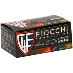 Fiocchi 12 Gauge Aero Slug HV 2.75" Ammunition – Hi-Velocity 10 Round Box - 2