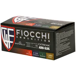 Fiocchi 12 Gauge Aero Slug HV 2.75" Ammunition – Hi-Velocity 10 Round Box - 3