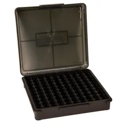 Frankford Arsenal Hinge-Top Ammo Box 100 Round for 10MM 40 S&W 45ACP Smoke Gray Plastic - 2