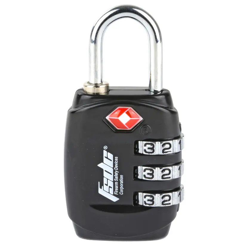 FSDC 3-Dial TSA Combination Lock with Steel Shackle – Black Security Lock for Firearms and Luggage - 1