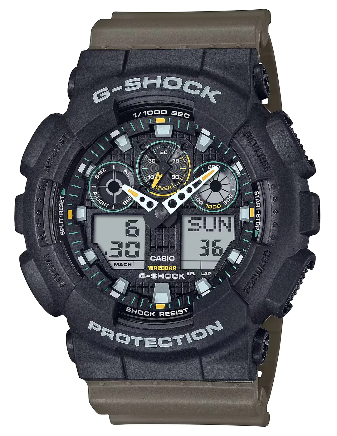 G-Shock GA100TU1A3CR Green Band CR1220