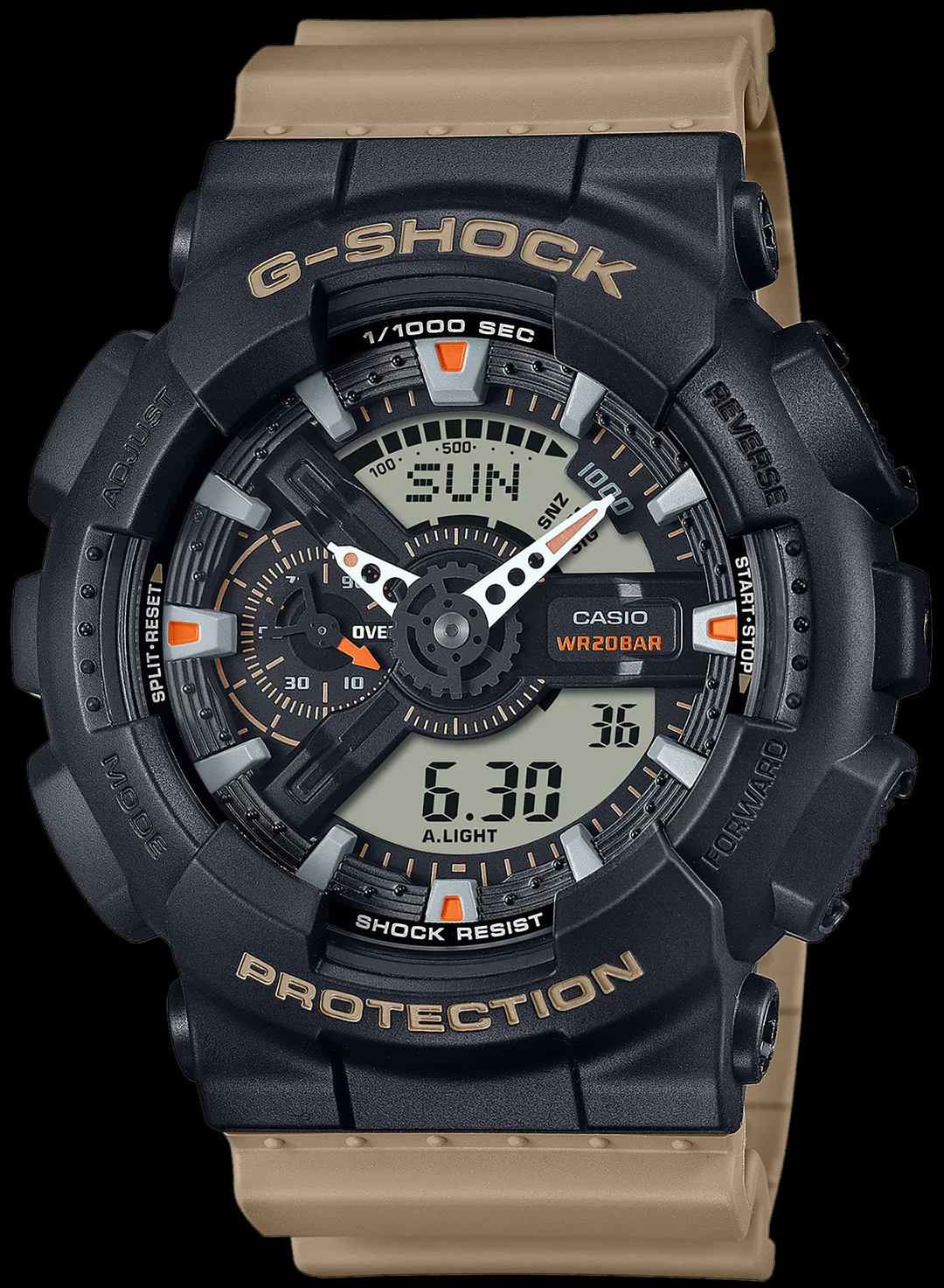 G-Shock GA110TU1A5CR 110 Black Dial Tan Band CR1220