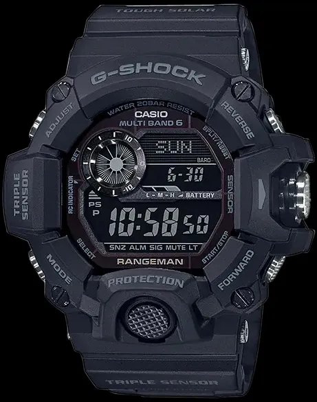 G-Shock Tactical Rangeman Keep Time Blackout Size 145-215mm Features Digital Compass