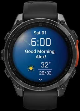 Garmin Fenix 8 AMOLED Edition Black/Pebble Gray Band AMOLED Display Compatible w/ iPhone/Android - 2