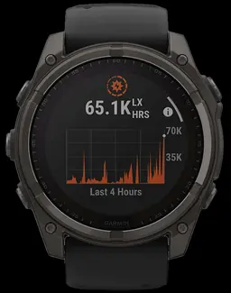 Garmin Fenix 8 Solar Gray Band Sunlight-Visible/Transflective MIP Display Compatible w/ iPhone/Android - 2