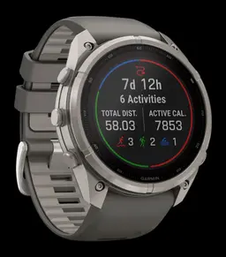 Garmin Pro Fenix 9 64GB 51mm Titanium Case Pebble Gray/Silver Gray Band Sunlight-Visible/Transflective MIP Display - 2