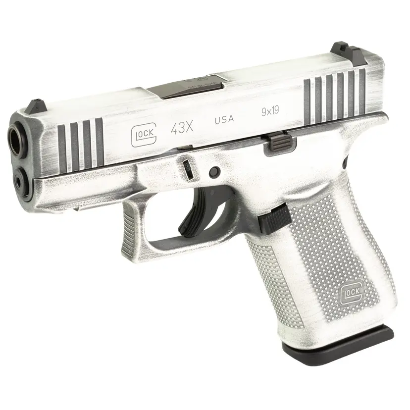 Glock 43X 9mm Battleworn White Cerakote - 1