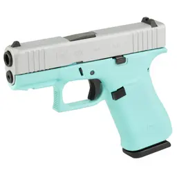 GLOCK 43X 9MM Robins Egg Blue/Silver Cerakote - 3