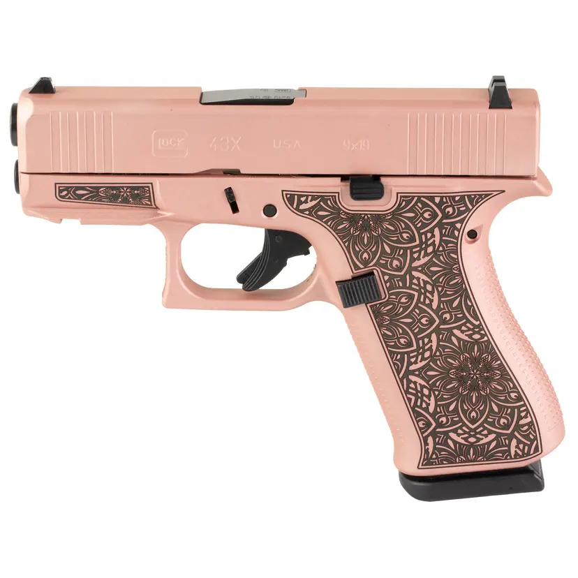 GLOCK 43X 9MM Rose Gold Paisley Handgun - 1