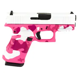 GLOCK 43X 9mm Striker-Fired Sub-Compact Pistol 3.41in Barrel Pink Commando Camo Skydas Cerakote 10+1 2 Mags - 2