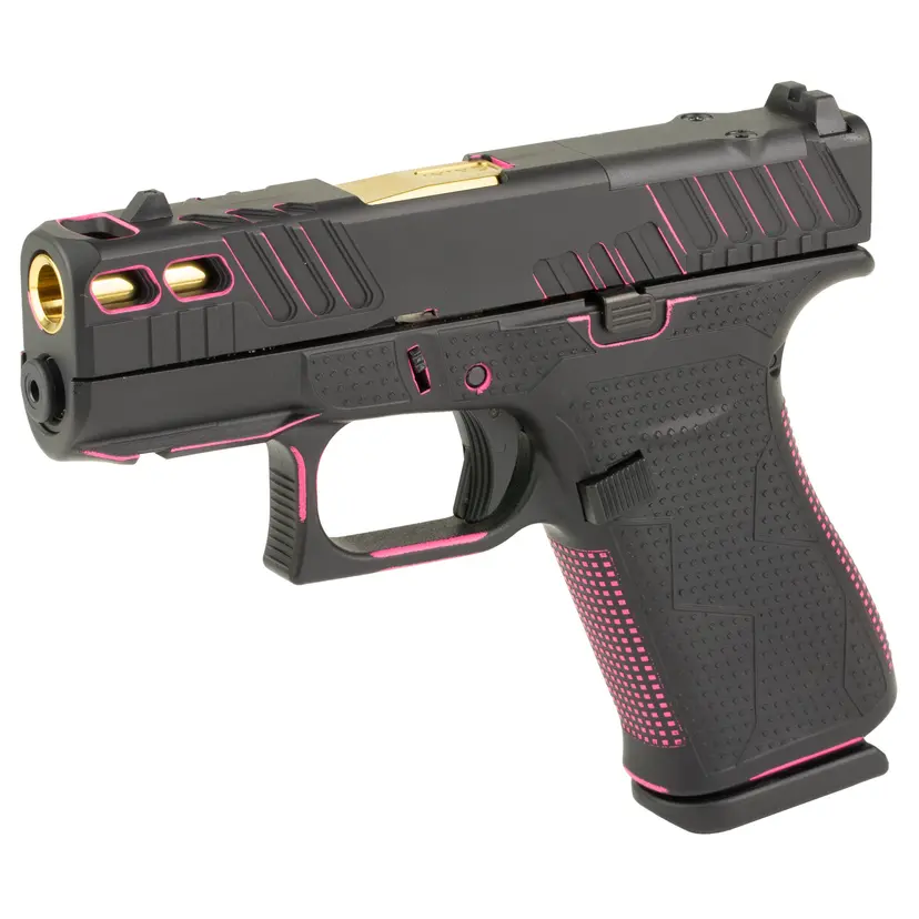 GLOCK 43X 9MM Sub-Compact Pistol with Custom Black and Pink Finish - 1