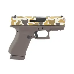 GLOCK 43X 9mm Sub-Compact Striker-Fired Pistol 3.41in Barrel 15+1 Fixed Sights Duck Camo Cerakote 2 Mags - 2