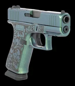 Glock 43X 9mm 15+1 Lime Green Cerakote w/ Flowers - 3