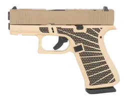 Glock 43X FDE Cerakote Steel Optic Cut/Ported/Serrated Slide FDE Ripple Cerakote - 1
