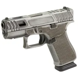 GLOCK 43X Hoth 9mm Sub-Compact Pistol 3.41in Barrel, Distressed Grey Cerakote, Greasy Cut Slide, Laser Stippled Grip, 15+1, 2 Mags - 2