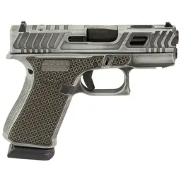 GLOCK 43X Hoth 9mm Sub-Compact Pistol 3.41in Barrel, Distressed Grey Cerakote, Greasy Cut Slide, Laser Stippled Grip, 15+1, 2 Mags - 3