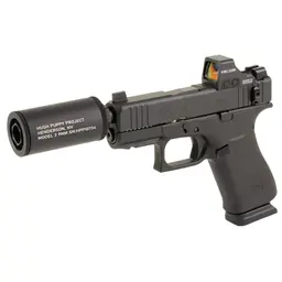 GLOCK 43X Hush Puppy 9mm Threaded Barrel Pistol w/ Holosun 407K, Suppressor Height Sights, 15rd, Compact Suppressor Package - 1