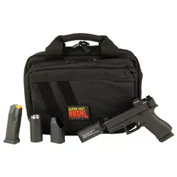 GLOCK 43X Hush Puppy 9mm Threaded Barrel Pistol w/ Holosun 407K, Suppressor Height Sights, 15rd, Compact Suppressor Package - 4