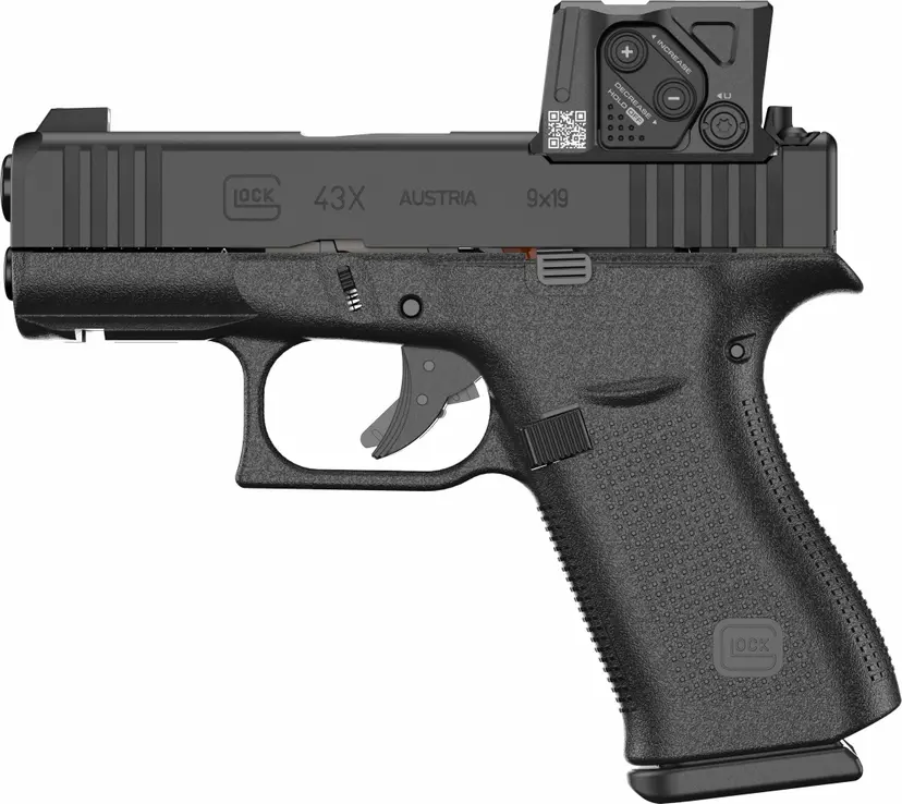 GLOCK 43X M.O.S. 9mm Sub-Compact Striker-Fired Pistol 3.41in Black w/Aimpoint COA Optic, 15+1, 2 Mags - 1