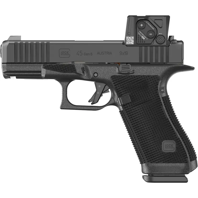GLOCK 45 Gen 6 COA 9mm Striker-Fired Full Size Pistol 4.02in DLC Black w/ Aimpoint COA Optic, Fixed Sights, 17rd, 3 Mags - 1