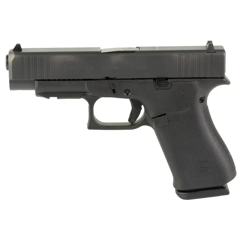 Glock 48 Compact 9mm Striker-Fired Pistol 4.17in Barrel, Black nDLC, 10+1, Front Rail, 2 Mags - 1